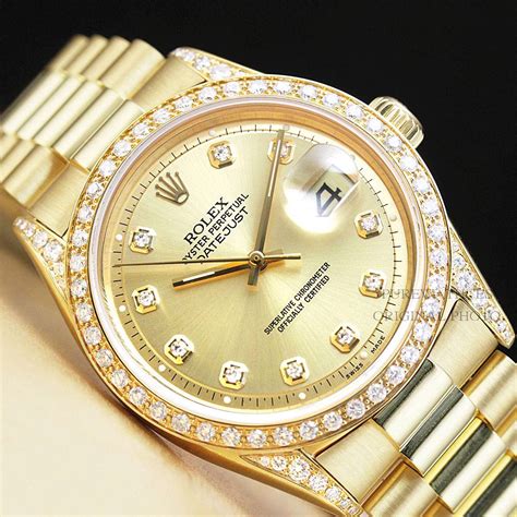 rolex presidential diamond mens|solid gold presidential rolex.